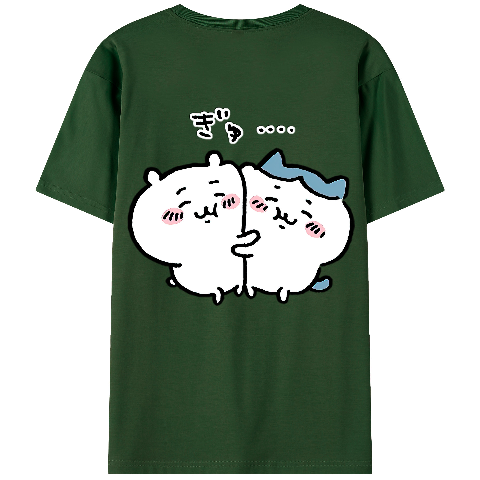 （画像用） ちいかわ ハチワレ Chii-kawa hachiware 綿100％半袖Tシャツ（背面プリント）
